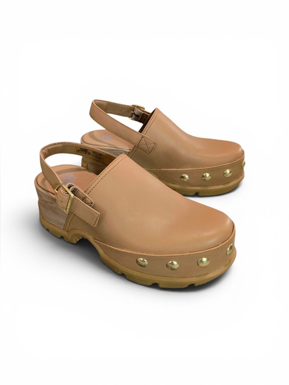 Sorel Roam’n Studded Clog Platform Slingback In Tawny Buff Size 9